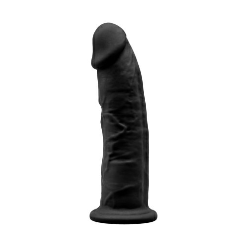 7.5 Inch Realistic Silicone Dual Density Dildo With Suction Cup Black | Realistic Dildos Dildos Black