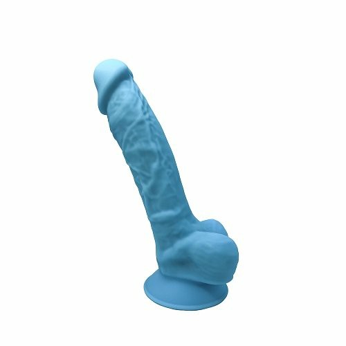 7 Inch Realistic Silicone Dual Density Dildo With Suction Cup And Balls Blue | Dildos & Dongs Dildos Dildos & Dongs