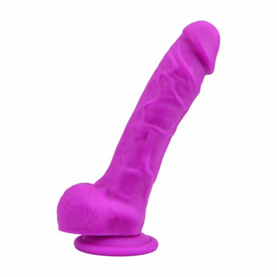 8 Inch Realistic Silicone Dildo With Suction Cup And Balls Purple | Strap Ons Dildos Dildos & Dongs