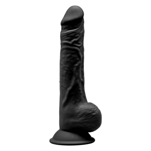 9.5 Inch Realistic Silicone Dual Density Dildo With Suction Cup With Balls Black | Strap Ons Dildos Black