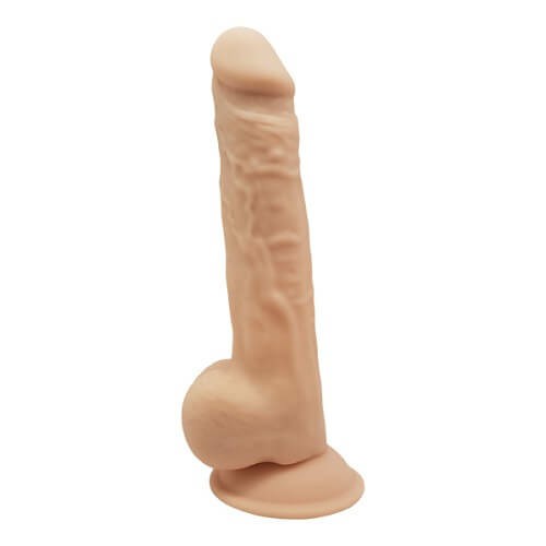 9.5 Inch Realistic Silicone Dual Density Dildo With Suction Cup With Balls Flesh | Strap Ons Dildos Dildos & Dongs