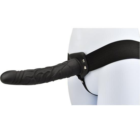 9 Inch Hollow Strap On Black | Strap Ons Dildos Black