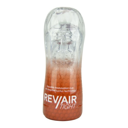 -Air Tight Reusable Masturbation Cup Clear/Orange | Masturbators Male Sex Toys Clear