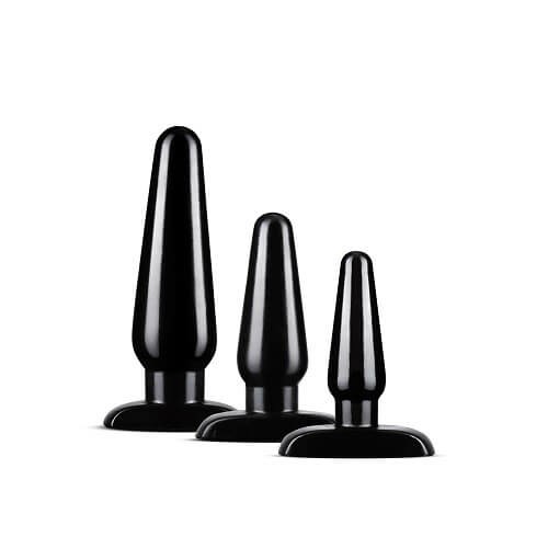 Anal Adventures Basic Plug Kit Black | Butt Plugs Anal Black