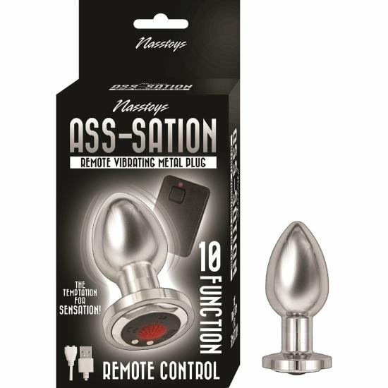 Ass-Sation Remote Controlled Vibrating Metal Butt Plug Silver | Butt Plugs Anal Anal Vibrators