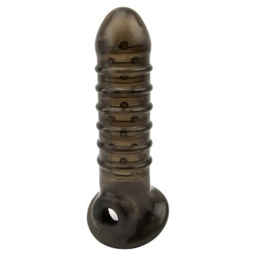 Boss Textured Penis Sleeve With Ball Loop Black | Penis Sleeves Male Sex Toys Black