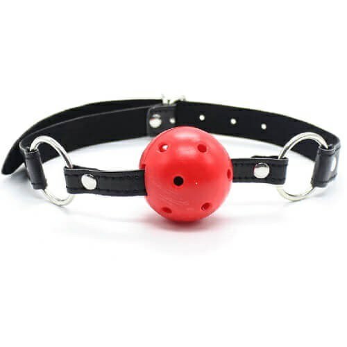 Breathable Ball Gag Red Black/Red | Bondage Play Bondage Play Black