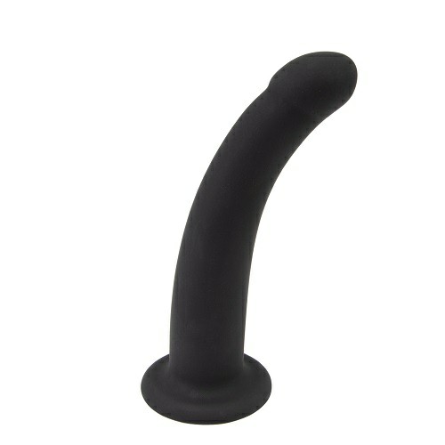 Curved 5 Inch Silicone Dildo With Suction Cup Black | Strap Ons Anal Dildos Anal Dildos