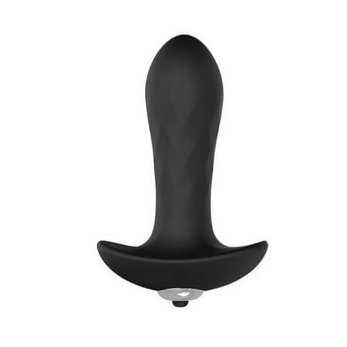 Diamond Textured Silicone Anal Vibrator Black | Butt Plugs Anal Anal Vibrators