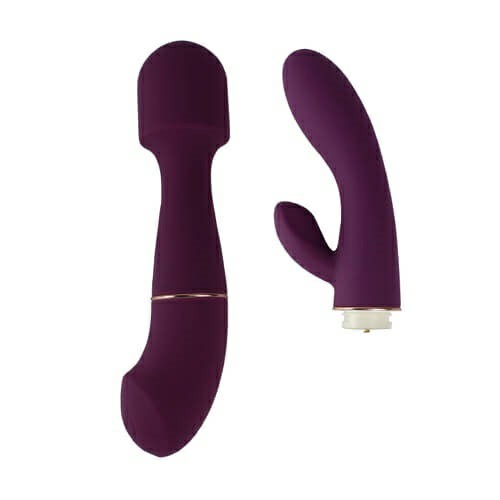 Dua Interchangeable Vibrator With 2 Attachments Purple | Rabbit Vibrators Clitoral Vibrators Clitoral Vibrators