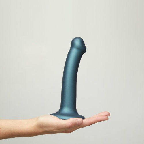 Duck Egg Metallic Shine Mono Density Dildo Medium Blue | Dildos & Dongs Dildos Blue