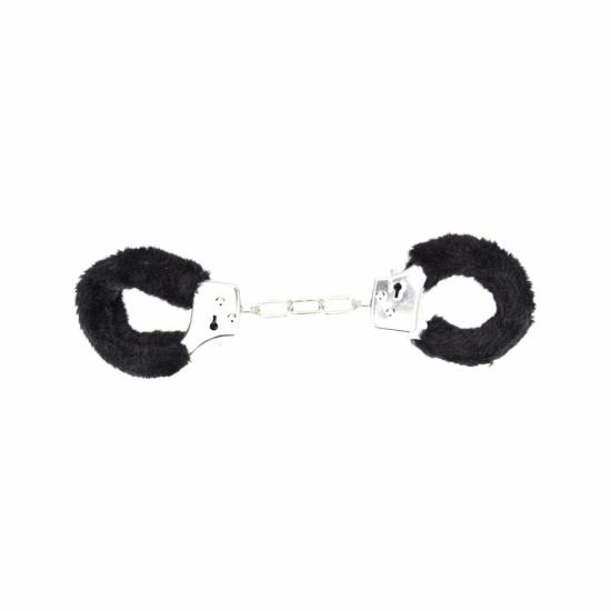 . Heavy Duty Furry Handcuffs Black | Playtime Couples Playtime