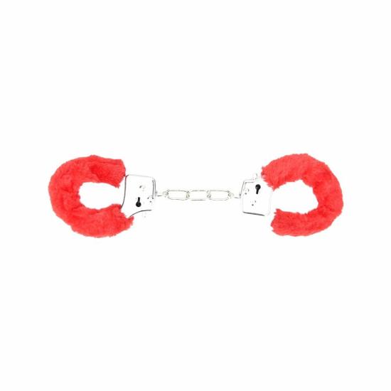 . Heavy Duty Furry Handcuffs Red | Playtime Couples Playtime