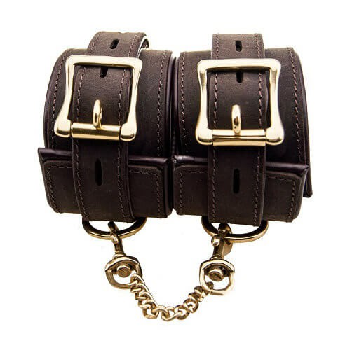 Nubuck Leather Ankle Restraints Black | Bondage Play Bondage Play Black