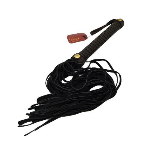 Nubuck Leather Flogger Black | Bondage Play Bondage Play Black