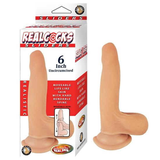 Realcocks Sliders 6 Inch Uncut Dildo Vanilla | Strap Ons Dildos Dildos & Dongs