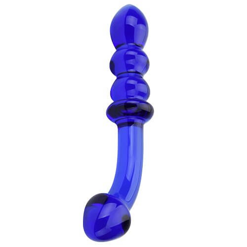 Ribbed G-Spot Glass Dildo Blue | Glass Dildos Anal Dildos Anal Dildos