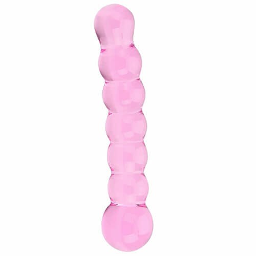 Ribbed Glass Dildo Pink | Dildos & Dongs Anal Dildos Anal Dildos