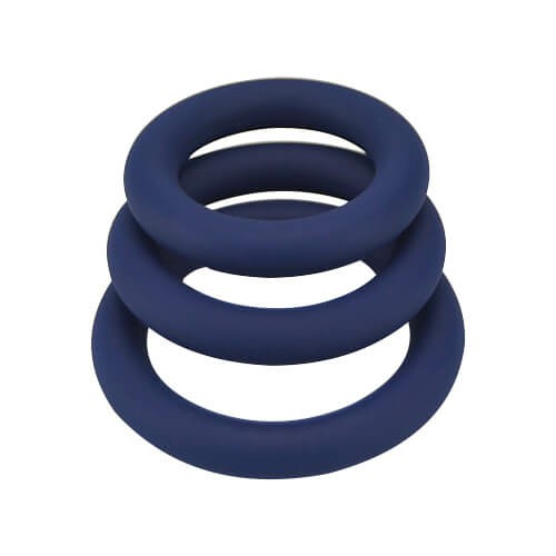 Thick Silicone Cock Rings 3 Pack Blue | Cock Rings Cock Rings Blue