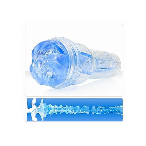 Turbo Thrust Blue Ice Male Masturbator Blue/Clear | Masturbators Fleshlights Blue