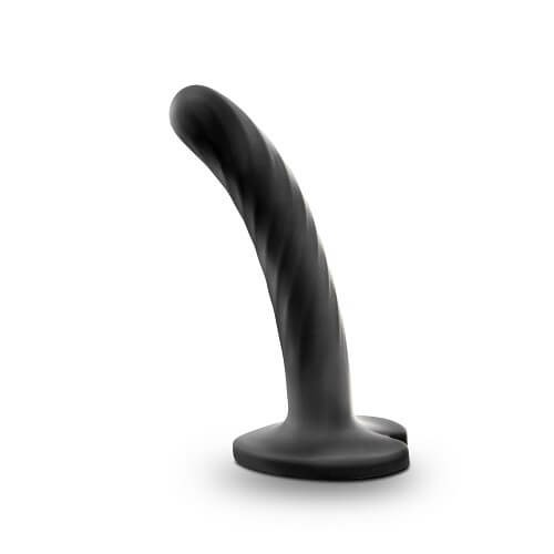 Twist Silicone Dildo With Suction Cup Small Black | Strap Ons Anal Dildos Anal Dildos