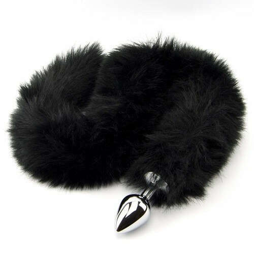 Black Panther Tail Butt Plug Black/Silver | Tail Butt Plugs